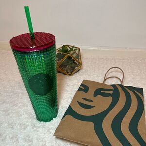 Starbucks Green & Pink Tumbler. NWT Venti